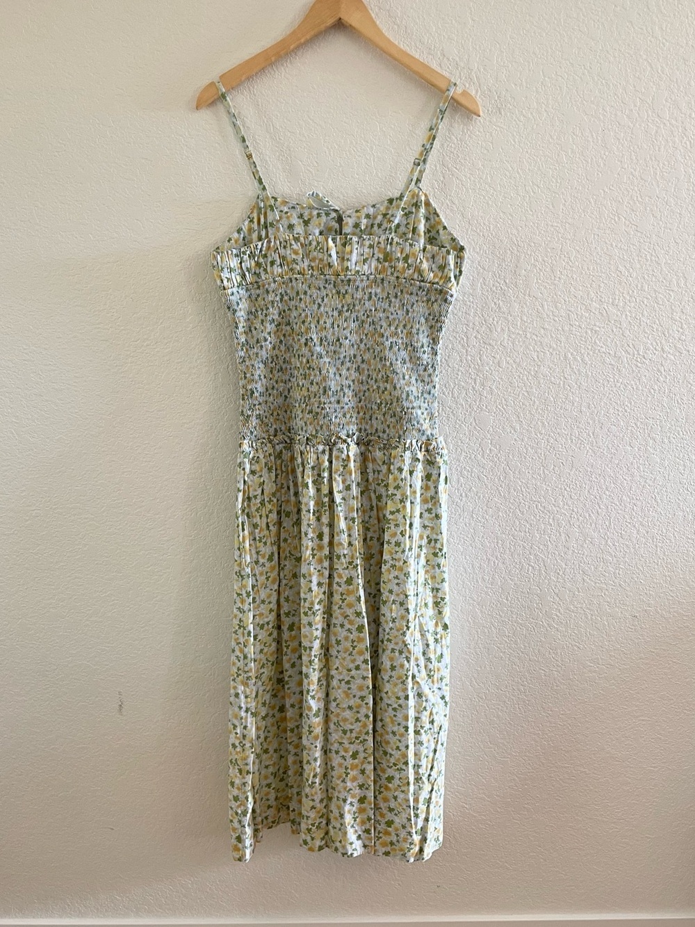 NWT Free People Floral Smocked Midi Dress M Milkmaid Prairie Cottagecore Boho - Picture 8 of 12